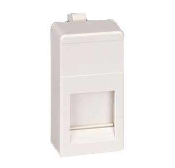 Адаптер на 1 RJ45(12) коннектор узкий шторка Simon27 бел. 27087-34 405501
