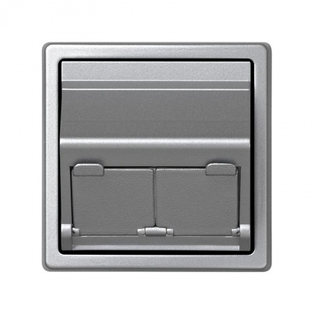 Адаптер на 2 RJ45(12) коннектора 75528; 75540; 75541; 75544-39 75542-30 наклонный Simon73 Loft алюм. 73086-63 393413