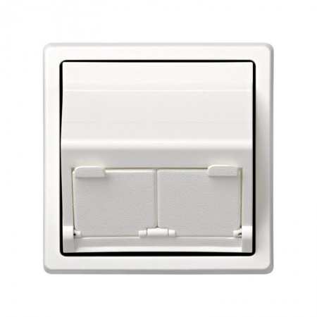 Адаптер на 2 RJ45(12) коннектора 75528; 75540; 75541; 75544-39 75542-30 наклонный Simon73 Loft бел. 73086-60 393414