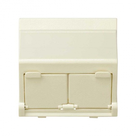 Адаптер на 2 RJ45(12) коннектора наклонный широкий Simon27 сл. кость 27086-32 405519