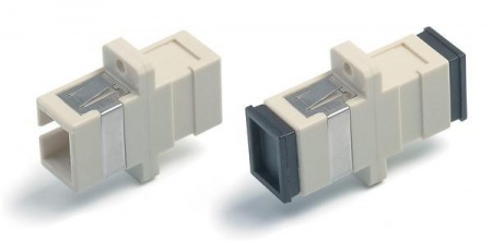 Адаптер проходной оптический FA-P11Z-SC/SC-N/BK-BG SC/PC-SC/PC MM simplex корпус пласт. беж.; черн. колпачки Hyperline 242826 1201794