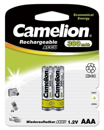 Аккумулятор R03 Ni-Cd 300мА.ч BL-2 (блист.2шт) Camelion 3144 331747