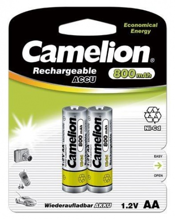 Аккумулятор R6 Ni-Cd 800мА.ч BL-2 (блист.2шт) Camelion 2202 331743