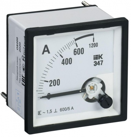 Амперметр Э47 96х96мм 600/5А кл. точн. 1.5 ИЭК IPA20-6-0600-E 198987