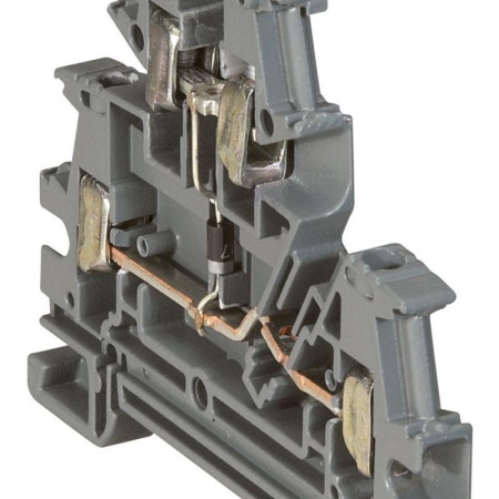 Блок клеммный Viking3 4кв.мм шаг 6мм 2 яруса с диодом Leg 037155 1010280