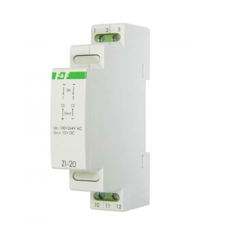 Блок питания ZI-20 (P= 12Вт Uвых. 12В DC 1мод 100-264В AC 1А IP 20) F&F EA11.001.027 458593