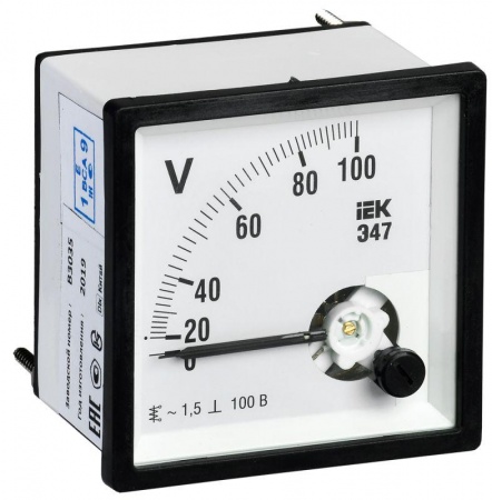 Вольтметр Э47 96х96мм 100В кл. точн. 1.5 ИЭК IPV20-6-0100-E 244231