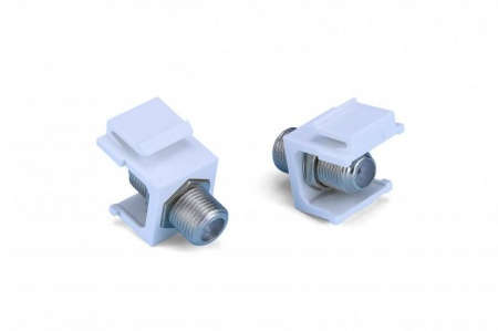 Вставка KJ1-FCON-N-WH формата Keystone Jack с прох. адапт. F-типа nickel plated ROHS бел. Hyperline 246969 1201365