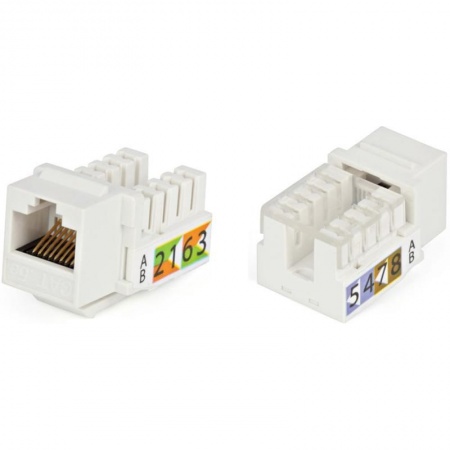 Вставка KJ2-8P8C-C5e-90-WH Keystone Jack RJ45(8P8C) кат. 5e Dual IDC бел. Hyperline 16289 302062