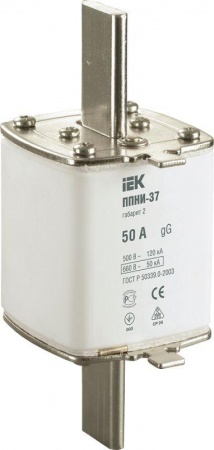 Вставка плавкая ППНИ-37 50А габарит 2 ИЭК DPP40-050 251617