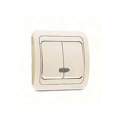 Выключатель 2-кл. СП Mimoza 10А IP20 с подсветкой крем./крем. Makel 25023 132193