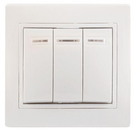 Выключатель 3-кл. СП КВАРТА 10А IP20 бел. ИЭК EVK31-K01-10-DM 312783