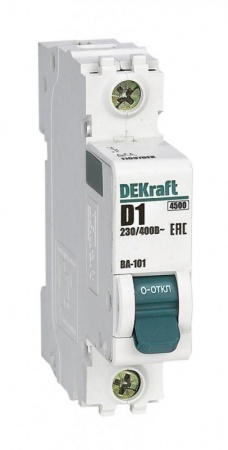 Выключатель автоматический модульный 1п D 1А 4.5кА ВА-101 DeKraft 11097DEK 1113061