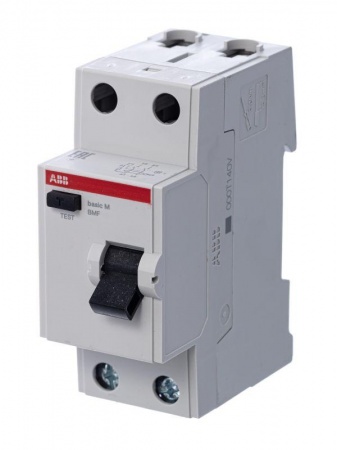 Выключатель диф. тока 2п 63А 30мА тип AC Basic M BMF41263 ABB 2CSF602041R1630 479618