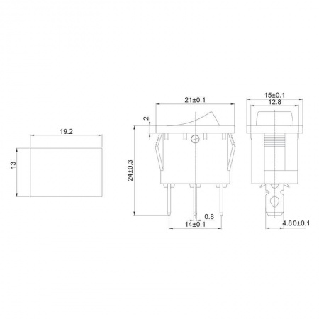 Выключатель клавишный 12В 15А (3с) ON-OFF зел. с подсветкой Mini (RWB-206-1 SC-768) Rexant 36-2173 499633