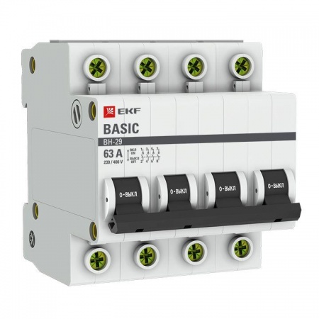 Выключатель нагрузки 4п 63А ВН-29 Basic EKF SL29-4-63-bas 1223410