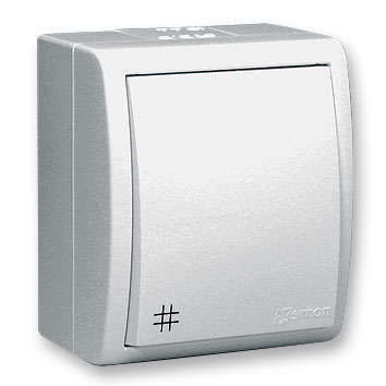 Выключатель проходной 1-кл. ОП Simon15 10А IP54 с индик. бел. Simon 1594254-030 159955