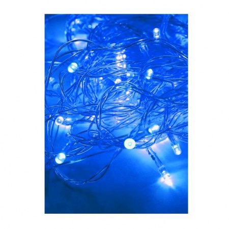 Гирлянда 10.8м (9.3+1.5) 100LED син. прозр. провод 8 режимов мигания IP20 син. Космос KOC_GIR100LED_B 273556