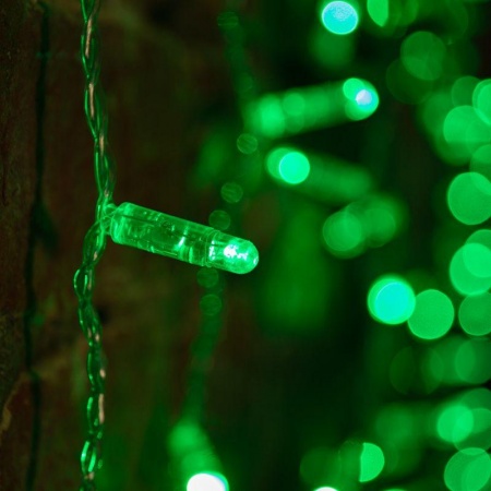 Гирлянда Дождь "ПЛЕЙ-ЛАЙТ" 2х1.5м 192LED 12Вт 220В IP44 зел. прозр. провод NEON-NIGHT 235-304-6 477553