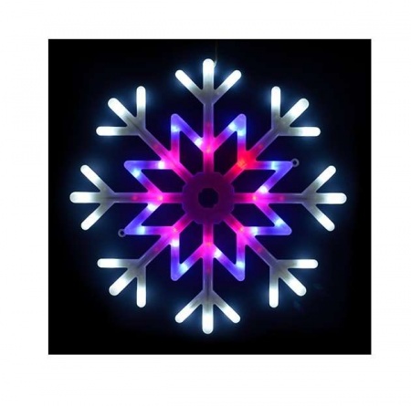 Гирлянда светодиодная "Снежинка" ULD-H4040-048/DTA MULTI IP20 SNOWFLAKE 48led 40х40см красный. синий. белый свет UNIEL UL-00001403 445482