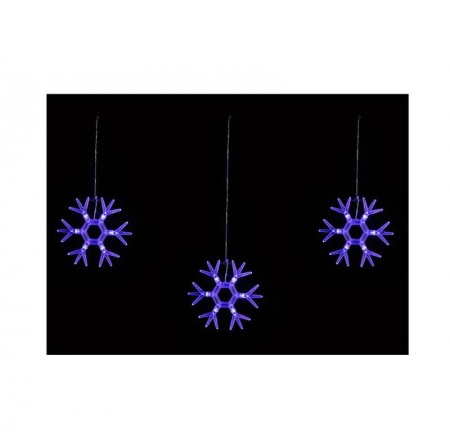 Гирлянда светодиодная "Снежинки-1" ULD-E1503-036/DTA BLUE IP20 SNOWFLAKES-1 1.5х3м 6 подвесов 36LED Uniel UL-00001406 440104