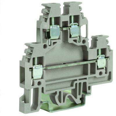 Зажим проходной DAS.4/LIGR 2-х уровн. с лампой/LED сер. ДКС ZDS123GR 1009025