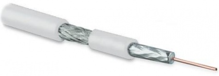 Кабель COAX-SAT703N-WH-100 коаксиальный SAT703N 75Ом жил. - 17 AWG (1.13мм медьsolid) экран - фольга+оплетка (луженная медь 45проц.) общ. d6.6мм изоляция PVC бел. (бухта 100м) Hyperline 49094 442437