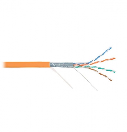 Кабель NIKOLAN F/UTP 4 пары кат.5e (класс D) тест по ISO/IEC 100МГц ож BC (чистая медь) 24AWG (0.50мм) внутр. LSZH нг(А)-HFLTx оран. (уп.305м) NIKOMAX NKL 4200C-OR 494147