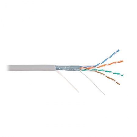 Кабель NIKOLAN F/UTP 4 пары кат.5e (класс D) тест по ISO/IEC 100МГц ож BC (чистая медь) 24AWG (0.50мм) внутр. PVC нг(А) сер. (уп.305м) NIKOMAX NKL 4200A-GY 494148