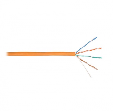 Кабель NIKOLAN U/UTP 4 пары кат.5e (класс D) тест по ISO/IEC 100МГц ож BC (чистая медь) 24AWG (0.50мм) внутр. LSZH нг(А)-HFLTx оран.(уп.305м) NIKOMAX NKL 4100C-OR 494156