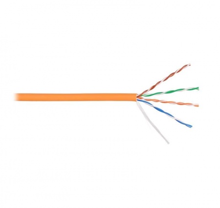 Кабель NIKOLAN U/UTP 4 пары кат.5e (класс D) тест по ISO/IEC 100МГц ож BC (чистая медь) 24AWG (0.511мм) внутр. LSZH нг(А)-HFLTx оран. (уп.305м) NIKOMAX NKL 9100C-OR 494153