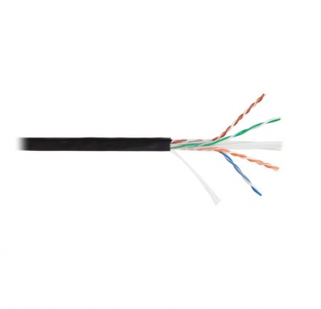 Кабель NIKOLAN U/UTP 4 пары кат.6 (класс E) тест по ISO/IEC 250МГц ож BC (чистая медь) 23AWG (0.57мм) внешний PE до -60град.С черн. (уп.305м) NIKOMAX NKL 4640B-BK 494158