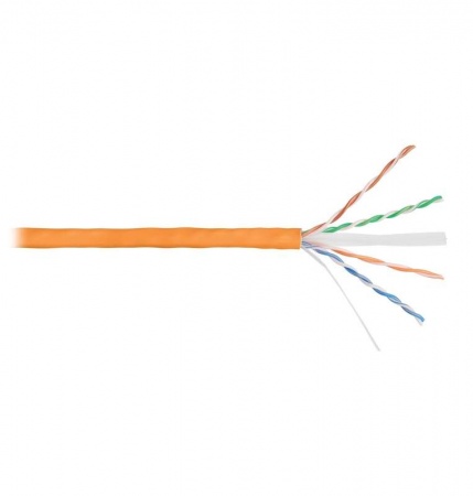 Кабель NIKOLAN U/UTP 4 пары кат.6 (класс E) тест по ISO/IEC 250МГц ож BC (чистая медь) 23AWG (0.57мм) внутр. LSZH нг(А)-HFLTx оран. (уп.305м) NIKOMAX NKL 9140C-OR 494152