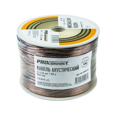 Кабель Stereo 2х0.35 BLUE LINE 100м (м) PROCONNECT 01-6202-6 259082