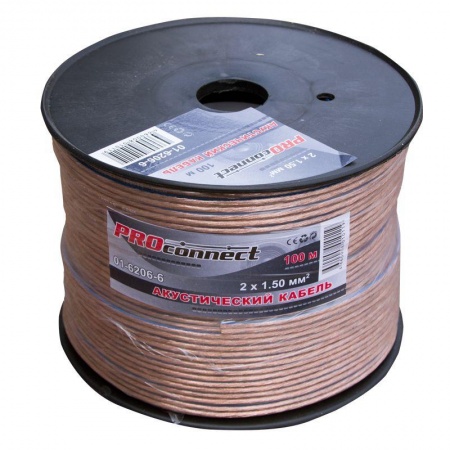 Кабель Stereo 2х1.5 BLUE LINE 100м (м) PROCONNECT 01-6206-6 197759