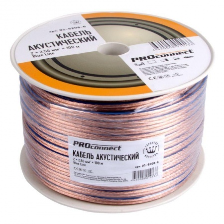 Кабель Stereo 2х2.5 BLUE LINE 100м (м) PROCONNECT 01-6208-6 197760