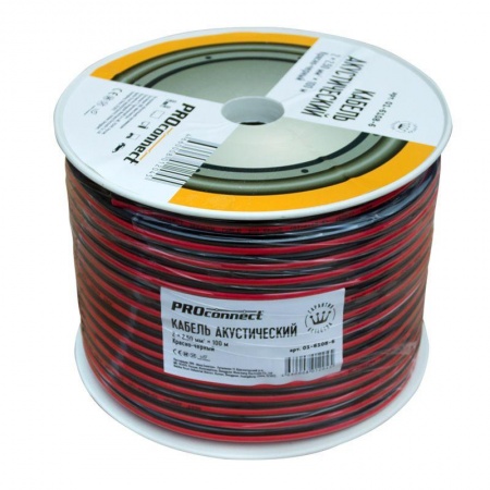 Кабель Stereo 2х2.5 Red/Black 100м (м) PROCONNECT 01-6108-6 212433