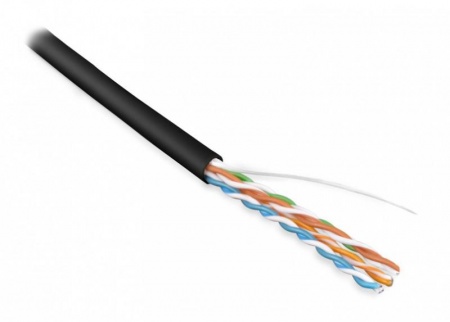 Кабель UUTP4-C5E-S24-IN-PVC-BK-305 витая пара U/UTP кат. 5e 4 пары (24 AWG) ож (solid) PVC (-20 – +75град.С) черн. (305м) Hyperline 42015 424920