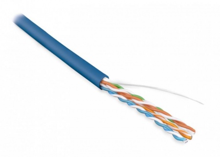 Кабель UUTP4-C5E-S24-IN-PVC-BL-305 (UTP4-C5E-SOLID-BL-305) витая пара UTP (U/UTP) кат.5e 4 пары (24 AWG) ож (solid) PVC (305м) син. Hyperline 42011 364381