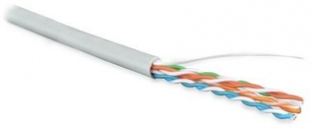 Кабель UUTP4-C5E-S24-IN-PVC-GY-100 витая пара U/UTP кат. 5e; 4 пары (24 AWG) ож (solid) PVC (-20 – +75град.С) сер. (100м) Hyperline 359743 438179