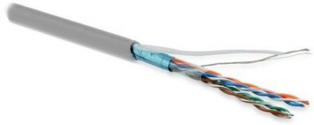 Кабель витая пара FUTP4-C5E-P26-IN-LSZH-GY-100 F/UTP кат.5e 4 пары (26 AWG) мж (patch) экран - фольга LSZH нг(С)-HF сер. (уп.100м) Hyperline 243623 1203261