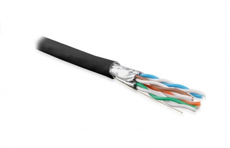 Кабель витая пара UFTP4-C6A-S23-OUT-PE-BK-500 (U/FTP) кат.6a 4 пары (23AWG) ож (solid) кажд. пара в экране без общего экрана внешн. PE черн.(уп.500м) Hyperline 359210 442202