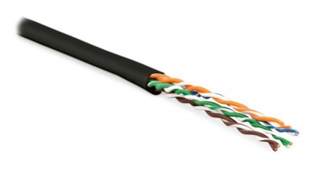 Кабель витая пара UUTP4-C6-P24-NCR-IN-LSZH-BK-100 U/UTP кат.6 4 пары (24 AWG) мж (patch) без разделит. LSZH нг(С)-HF черн. (уп.100м) Hyperline 273526 1203287