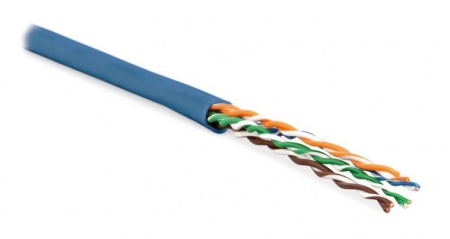 Кабель витая пара UUTP4-C6-P24-NCR-IN-LSZH-BL-100 U/UTP кат.6 4 пары (24 AWG) мж (patch) без разделит. LSZH нг(С)-HF син. (уп.100м) Hyperline 273528 1203274