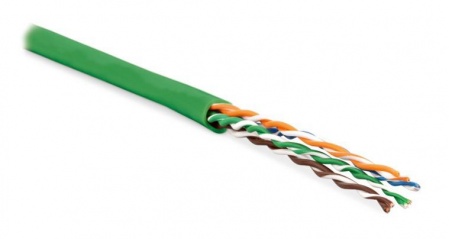 Кабель витая пара UUTP4-C6-P24-NCR-IN-LSZH-GN-100 U/UTP кат.6 4 пары (24 AWG) мж (patch) без разделит. LSZH нг(С)-HF зел. (уп.100м) Hyperline 273529 1203275