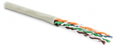 Кабель витая пара UUTP4-C6-P24-NCR-IN-LSZH-GY-100 U/UTP кат.6 4 пары (24 AWG) мж (patch) без разделит. LSZH нг(С)-HF сер. (уп.100м) Hyperline 243616 1203276
