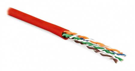 Кабель витая пара UUTP4-C6-P24-NCR-IN-LSZH-RD-100 U/UTP кат.6 4 пары (24 AWG) мж (patch) без разделит. LSZH нг(С)-HF красн. (уп.100м) Hyperline 273531 1203292