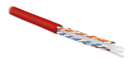Кабель витая пара UUTP4-C6-S23-IN-LSZH-RD-305 U/UTP кат.6 4 пары (23 AWG) ож (solid) с разделит. LSZH нг(С)-HF красн. (уп.305м) Hyperline 251945 1203228