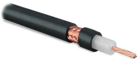 Кабель коаксиальный COAX-RG8-500 RG-8 50Ом жил. - 13 AWG (7х0.72мм) общ. d10.2мм PVC черн.(уп.500м) Hyperline 254846 1201594