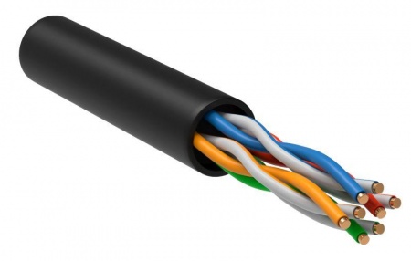 Кабель связи витая пара U/UTP кат.5е 4x2х24AWG solid LSZH (305м) чер. (м) ITK LC3-C5E04-129 1241971